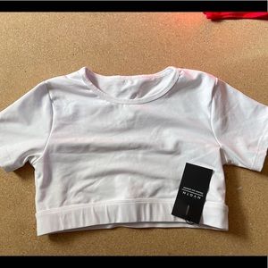 NVGTN White Open Back Tee L